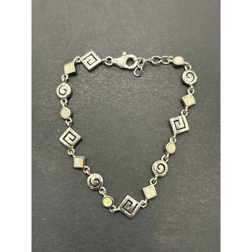 EUC 7" Sterling Silver Opa Bracelet 6 Grams H5